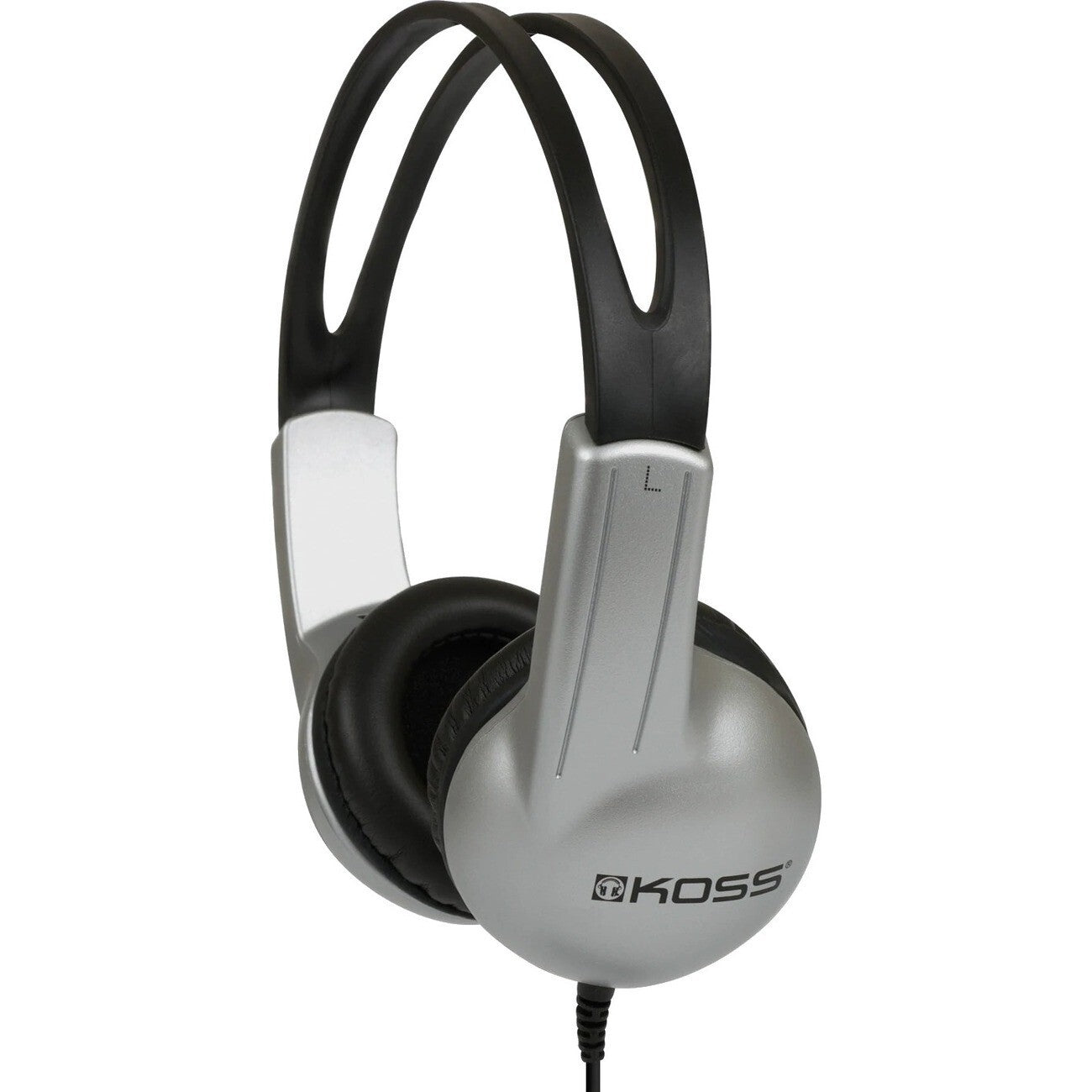 KOSS 196990 UR10 4Ft Over the Head Stereo Headphones 3.5mm Wired Silver Black