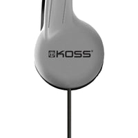 KOSS 196990 UR10 4Ft Over the Head Stereo Headphones 3.5mm Wired Silver Black