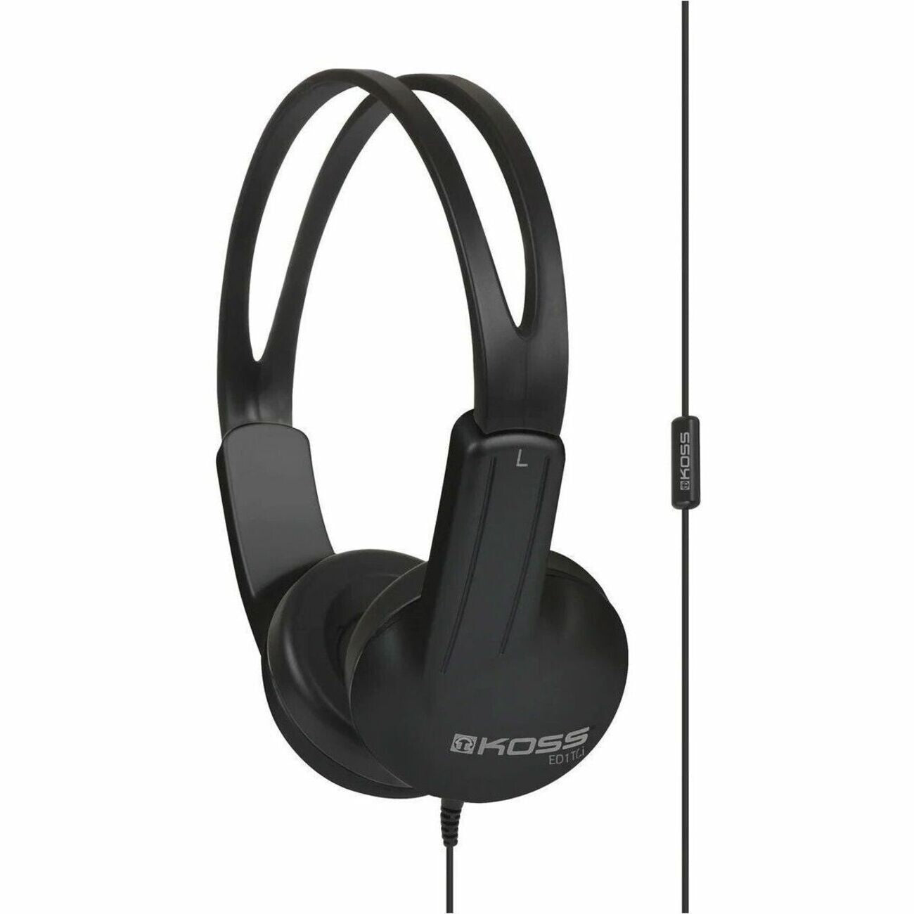 KOSS 197360.101 ED1TCi 4Ft Stereo Over Head Headset w Mic on Cable 3.5mm Black