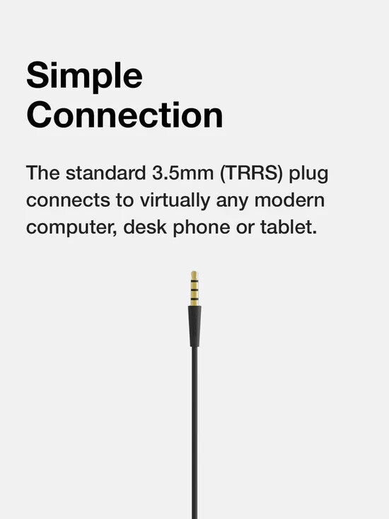 KOSS 197360.101 ED1TCi 4Ft Stereo Over Head Headset w Mic on Cable 3.5mm Black