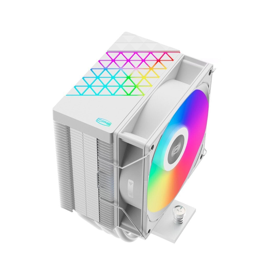 PCCOOLER R400 ARGB WH CPS CPU Air Cooler, 4 Heat pipes, vivified minimal fashion