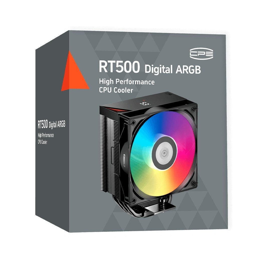 PCCOOLER RT500 DIGITAL ARGB BK RT500 Digital ARGB 5-Heatpipe Tower Air Cooler