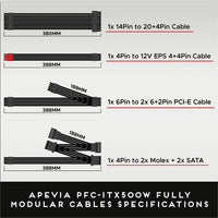 Apevia ITX-PFC500W 500W Power Supply Black ATX, 1U, Mini-ITX/Flex ATX, Internal