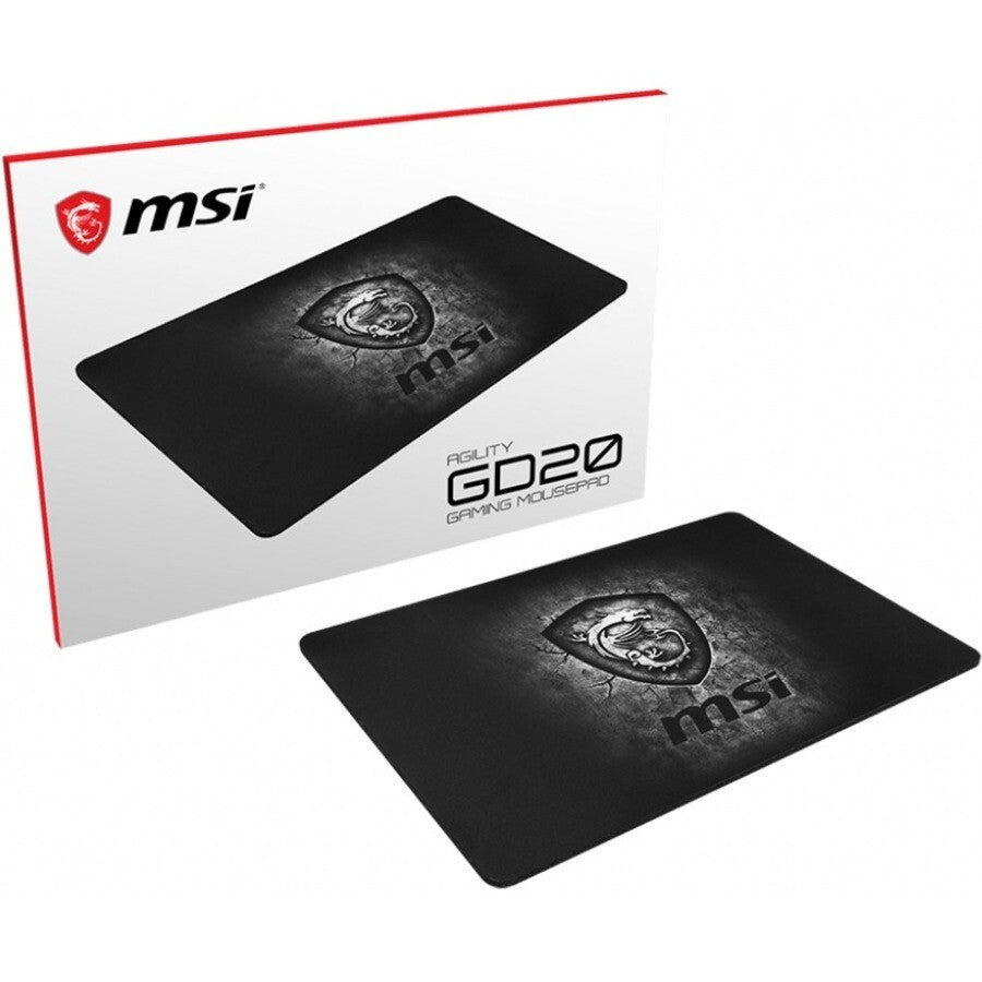 MSI AGILITYGD20 Gaming Mousepad MicroTextured 0.20"x8.66"x12.60" Black AntiSlip