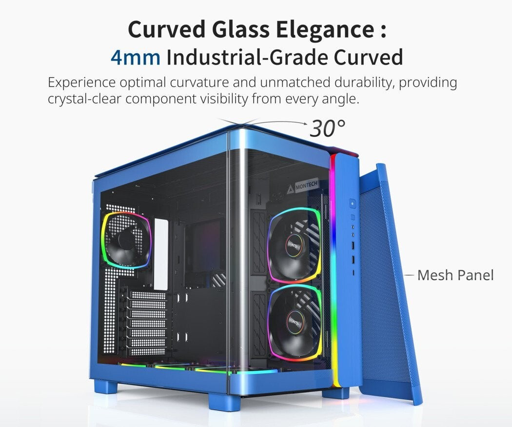 MONTECH KING 95 PRO (BU).US KING 95 PRO PRUSSIAN BLUE Dual-Chamber ATX Mid-Tower