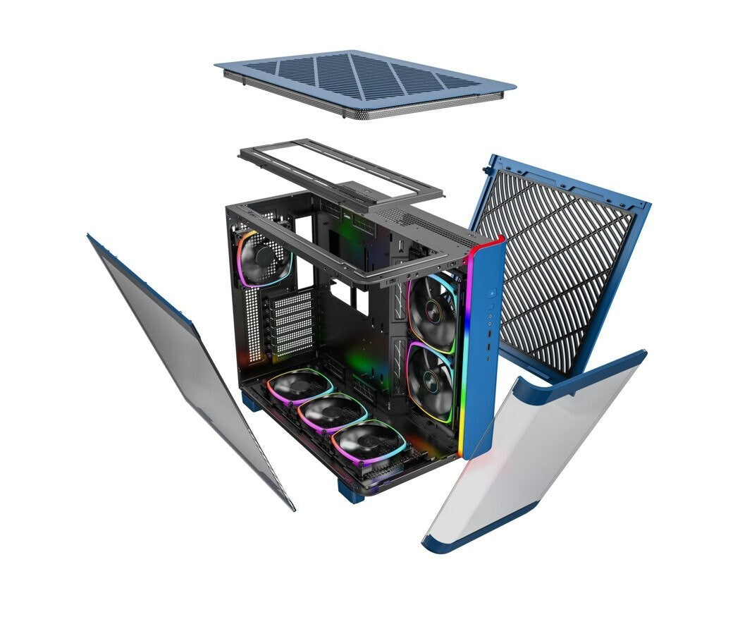 MONTECH KING 95 PRO (BU).US KING 95 PRO PRUSSIAN BLUE Dual-Chamber ATX Mid-Tower