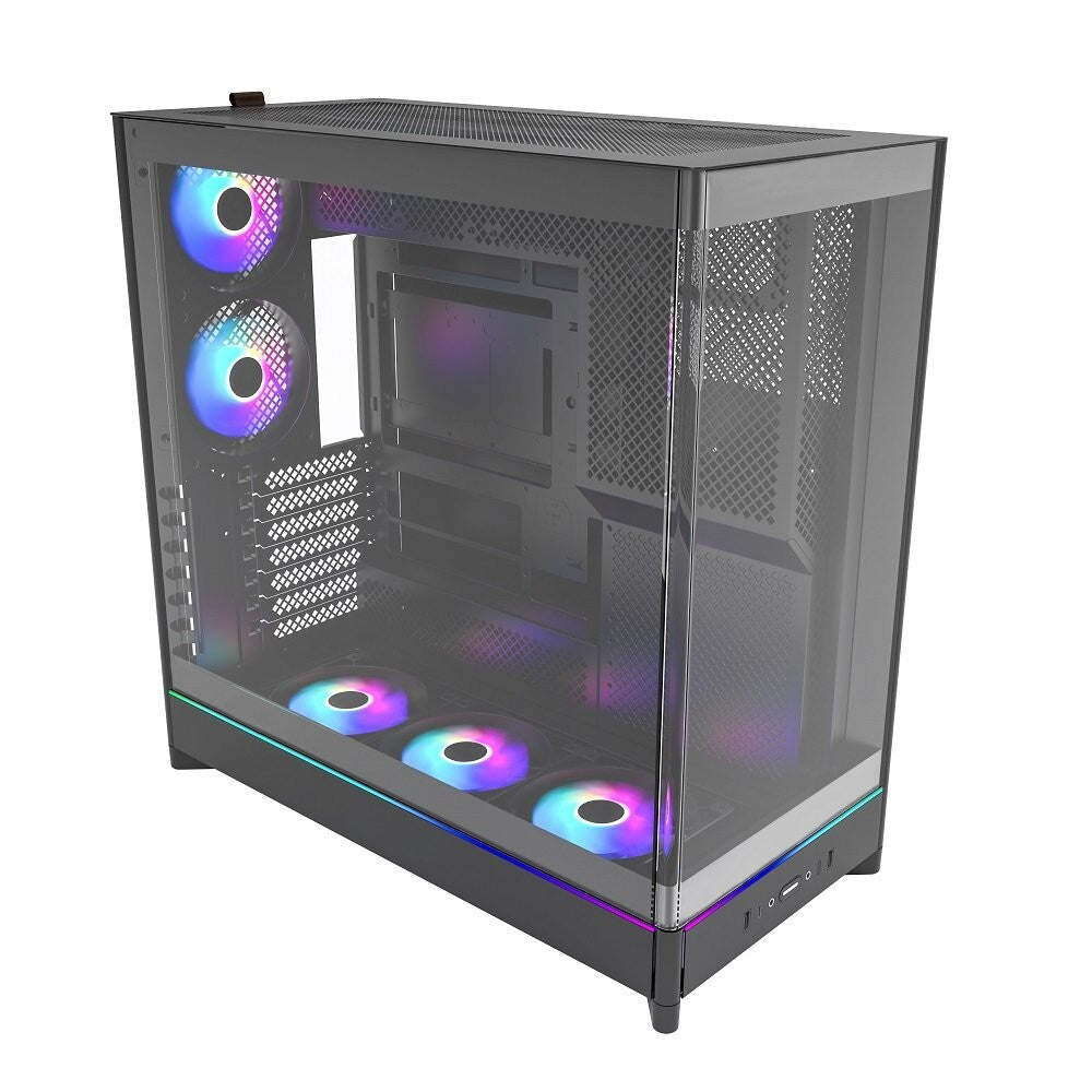 MONTECH HS02PB HS02 PRO, ATX Mid-Tower PC Case, Gaming PC, High-Airflow, 5x ARGB