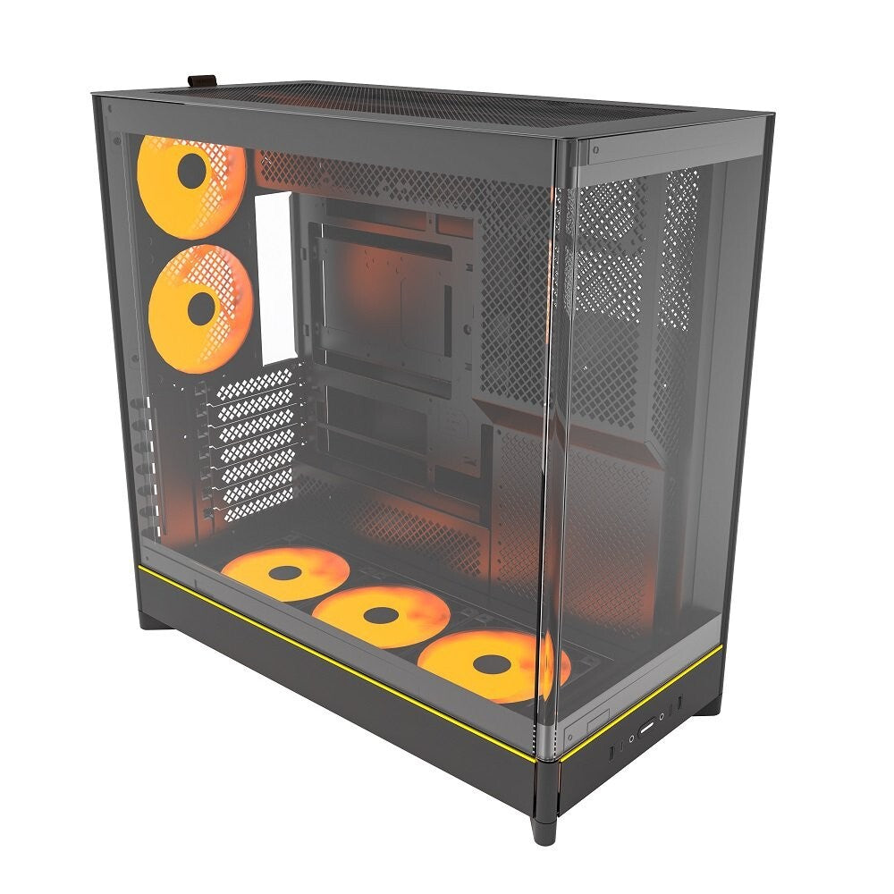 MONTECH HS02PB HS02 PRO, ATX Mid-Tower PC Case, Gaming PC, High-Airflow, 5x ARGB