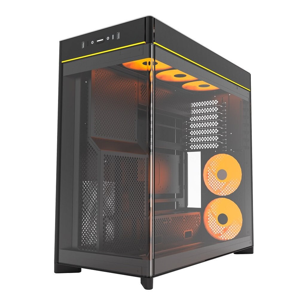 MONTECH HS02PB HS02 PRO, ATX Mid-Tower PC Case, Gaming PC, High-Airflow, 5x ARGB
