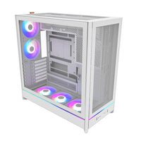 MONTECH HS01PW HS01 PRO, ATX Mid-Tower PC Case, Gaming PC, High-Airflow - White