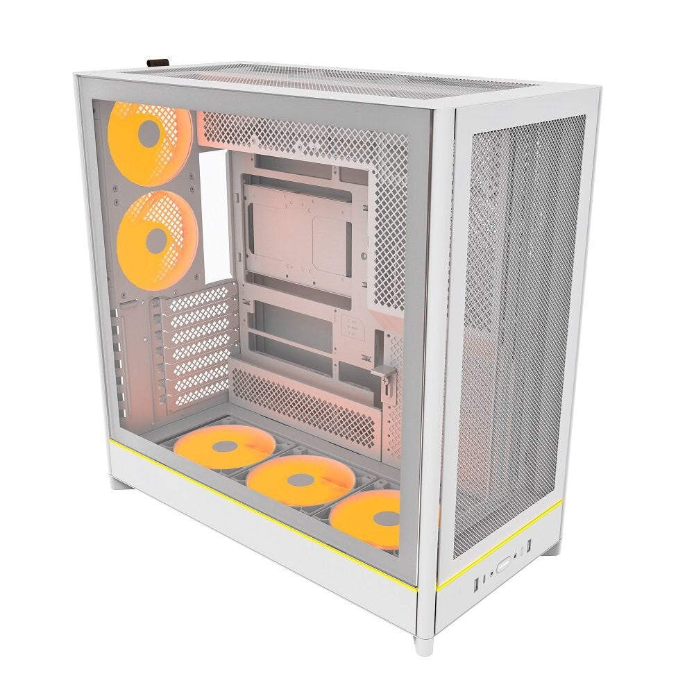 MONTECH HS01PW HS01 PRO, ATX Mid-Tower PC Case, Gaming PC, High-Airflow - White