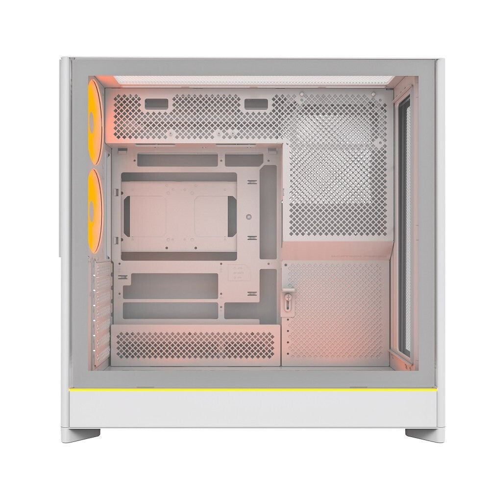 MONTECH HS01PW HS01 PRO, ATX Mid-Tower PC Case, Gaming PC, High-Airflow - White