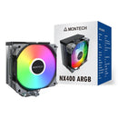 MONTECH NX400ARGBB NX400 ARGB CPU Air Cooler Single Tower, 4 Advanced Heat Pipes