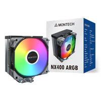 MONTECH NX400ARGBB NX400 ARGB CPU Air Cooler Single Tower, 4 Advanced Heat Pipes