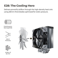 MONTECH NX400ARGBB NX400 ARGB CPU Air Cooler Single Tower, 4 Advanced Heat Pipes