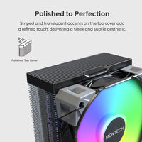 MONTECH NX400ARGBB NX400 ARGB CPU Air Cooler Single Tower, 4 Advanced Heat Pipes