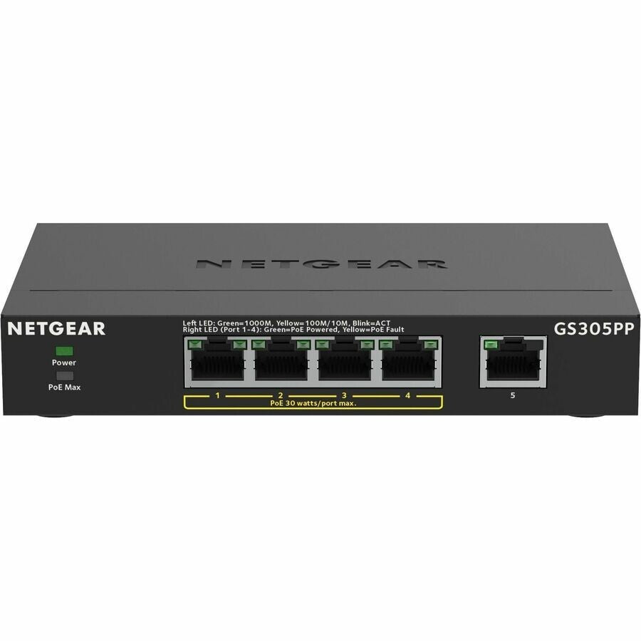Netgear GS305PP-300NAS 5 Port Gigabit PoE+ SOHO Unmanaged Ethernet Switch