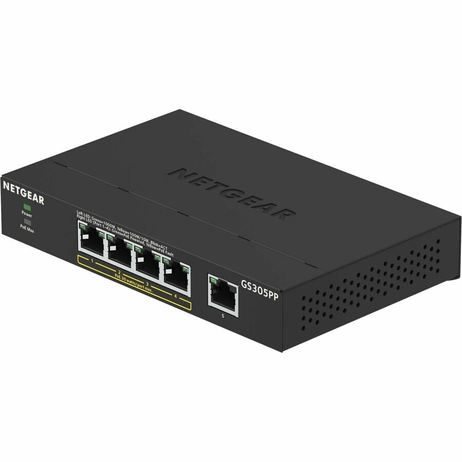 Netgear GS305PP-300NAS 5 Port Gigabit PoE+ SOHO Unmanaged Ethernet Switch