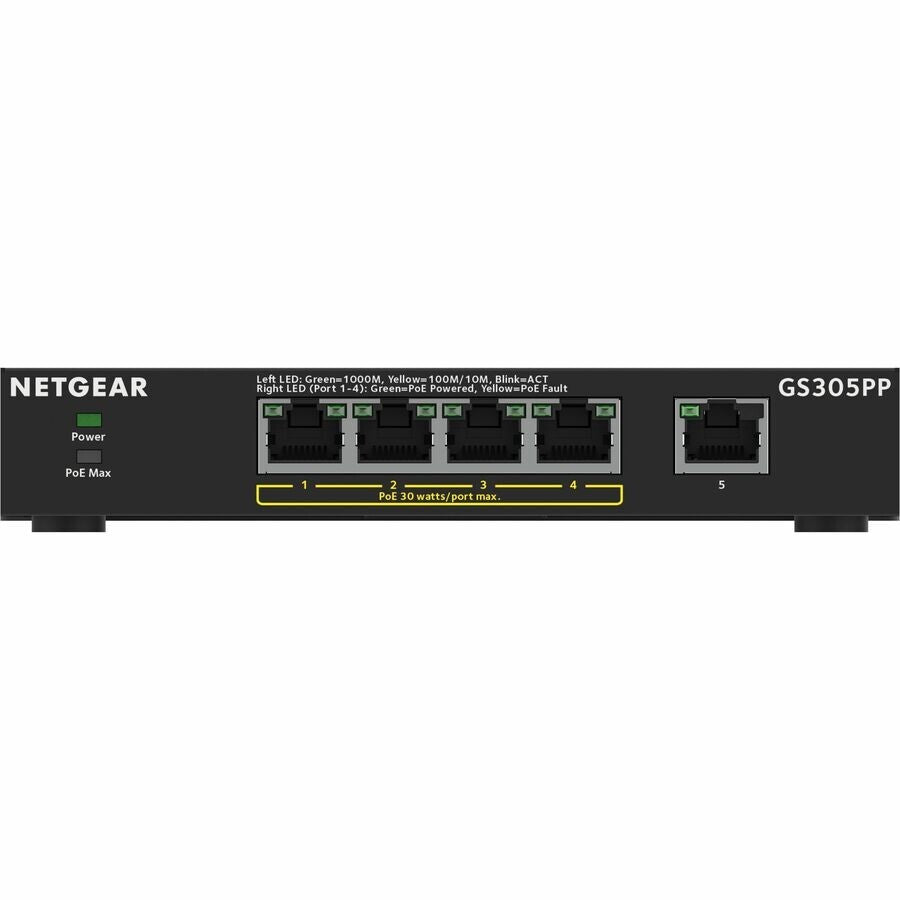 Netgear GS305PP-300NAS 5 Port Gigabit PoE+ SOHO Unmanaged Ethernet Switch