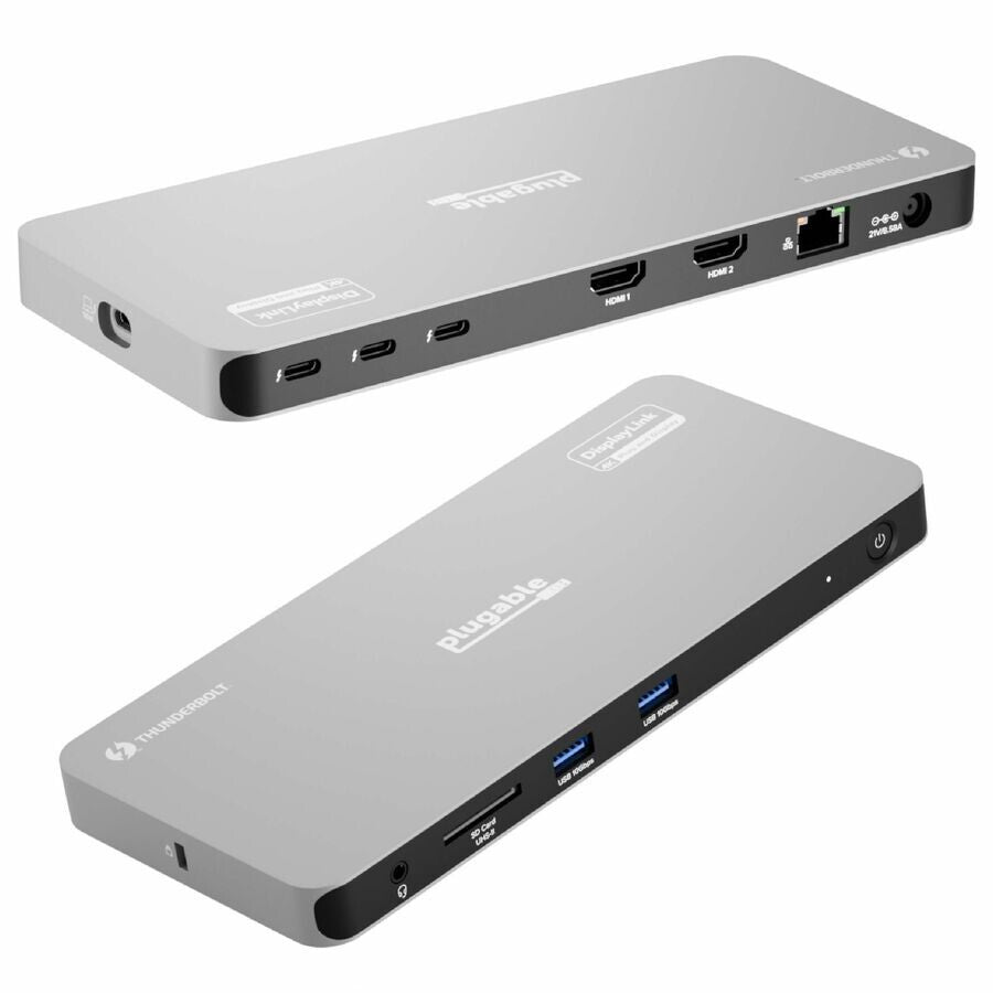 Plugable TBT-6950PD Thunderbolt 4 Docking Station Quad Monitor 100W Charging