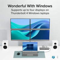 Plugable TBT-6950PD Thunderbolt 4 Docking Station Quad Monitor 100W Charging
