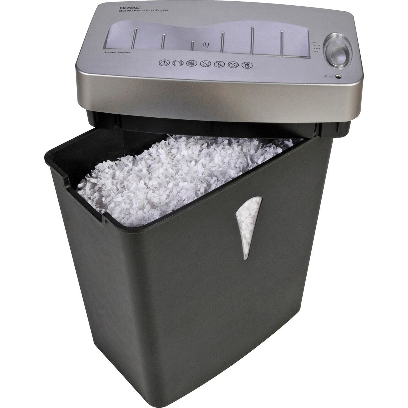 Royal 29366Y MC500 Shredder Black/Silver Micro Cut 5 Per Pass Paper/CC