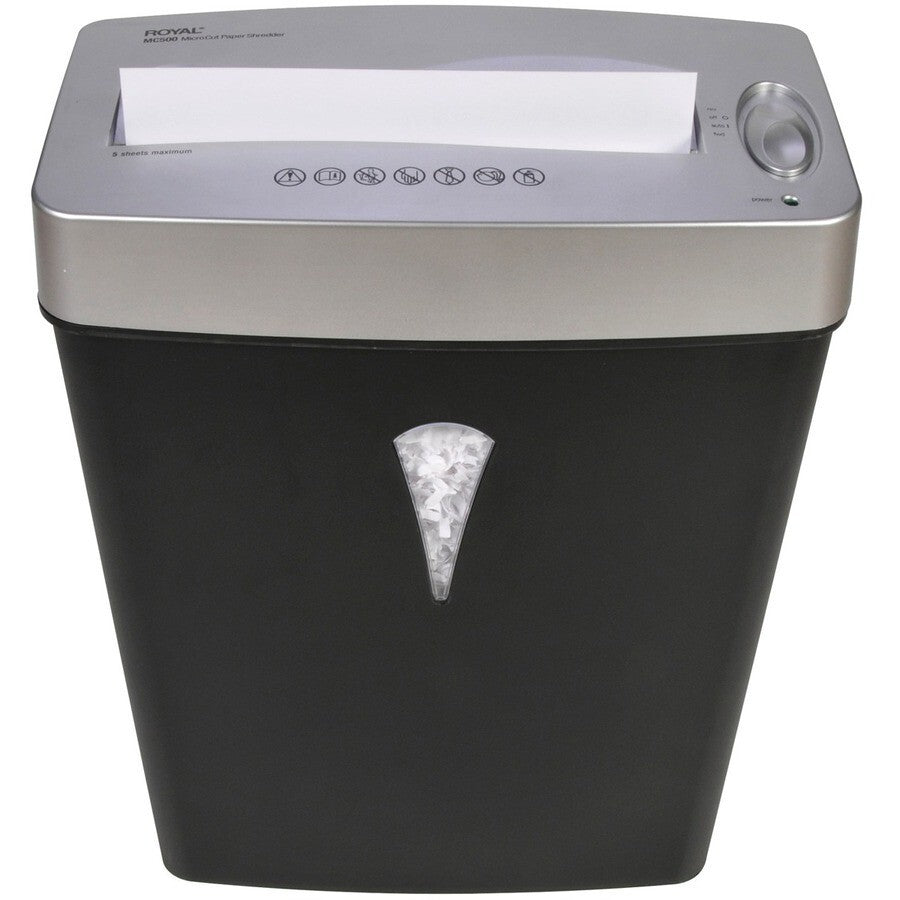 Royal 29366Y MC500 Shredder Black/Silver Micro Cut 5 Per Pass Paper/CC