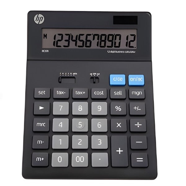 Royal 91075R 12-Digit Desktop Calculator Plastic Plastic Battery/Solar Power LCD