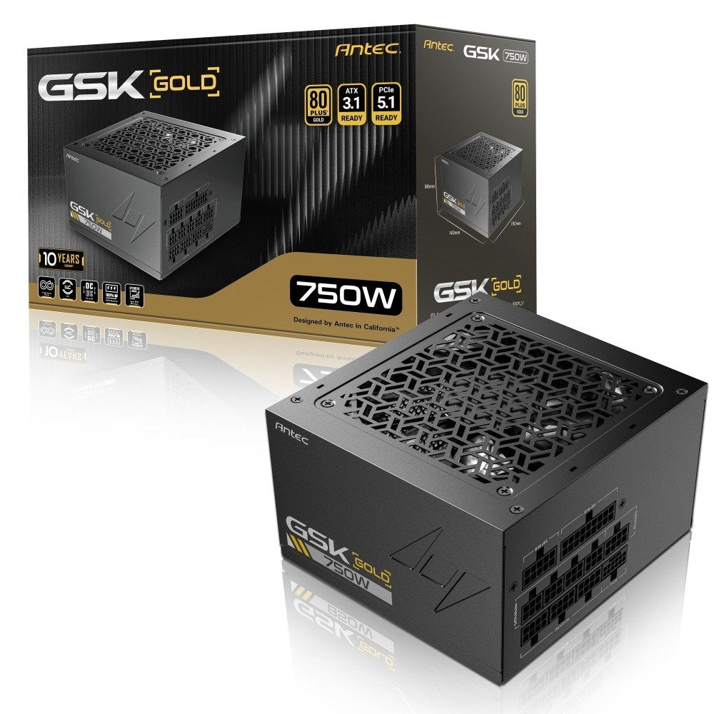 ANTEC GSK750 V2 750W 80+ Gold Full Modular ATX 3.1 PCIe 5.1 PC Power Supply Unit