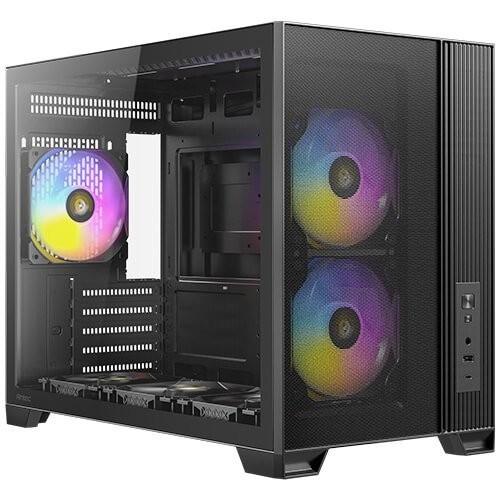 ANTEC FLUX M MicroATX PC Case 6x120mm Fans ARGB PWM USB-C 360mm Glass Temp Black
