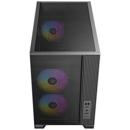 ANTEC FLUX M MicroATX PC Case 6x120mm Fans ARGB PWM USB-C 360mm Glass Temp Black