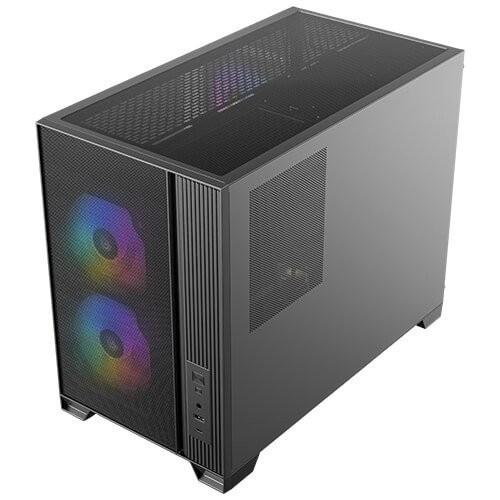 ANTEC FLUX M MicroATX PC Case 6x120mm Fans ARGB PWM USB-C 360mm Glass Temp Black