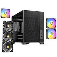 ANTEC FLUX M MicroATX PC Case 6x120mm Fans ARGB PWM USB-C 360mm Glass Temp Black