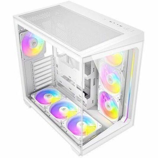 ANTEC C5 ARGB White Mid-Tower Desktop PC Case ATX Dual Chamber 7x Fan USB-C