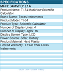 Texas Instruments 34MVFC1L1A TI-34 MultiView Scientific Calculator