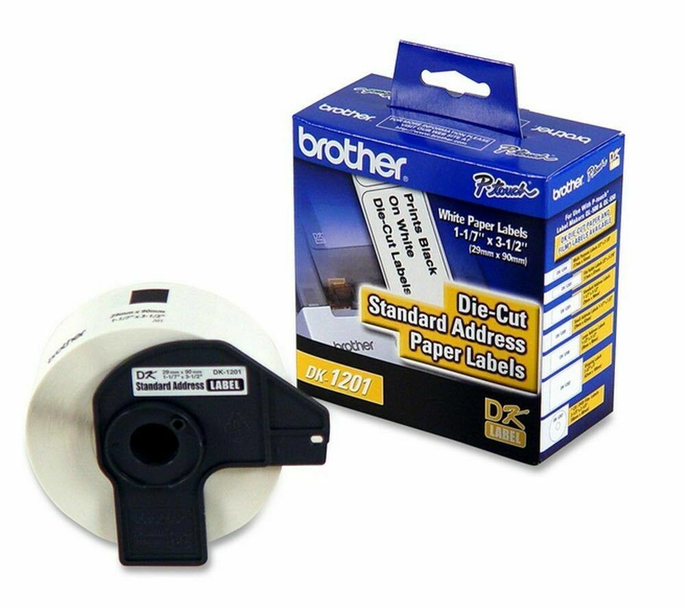 Brother DK1201 3.14"x1.14" 400/Roll Direct Thermal White Address Shipping Label