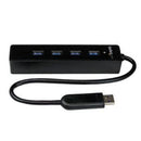 StarTech ST4300PBU3 4 Port Portable SuperSpeed USB 3.0 Hub with Built-in Cable