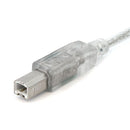 StarTech USBFAB15T 15 ft Transparent USB 2.0 Cable - A to B - Type A Male