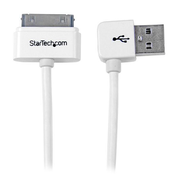 StarTech USB2ADC1MUL 1m (3 ft) Apple Dock Connector to Left Angle USB Cable for