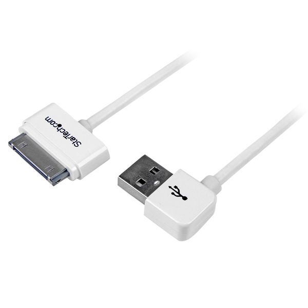 StarTech USB2ADC1MUL 1m (3 ft) Apple Dock Connector to Left Angle USB Cable for