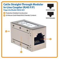 Tripp Lite N032-001 Cat5e Straight Through Modular In-line Coupler RJ45 Female