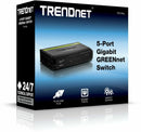 TRENDnet TEG-S5g 5-Port Gigabit GREENnet Plastic Case Desktop Network Switch