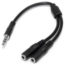 StarTech MUY1MFFS Slim Stereo Splitter Cable - 3.5mm Male to 2x 3.5mm Female