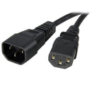 StarTech PXT100143 3 ft 14AWG Computer Power Cord Extension - C14 to C13 Power
