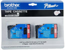 Brother TC21 2-Pack 12 mm (1/2") TC Red on White Laminated Tape P-touch 25.2'