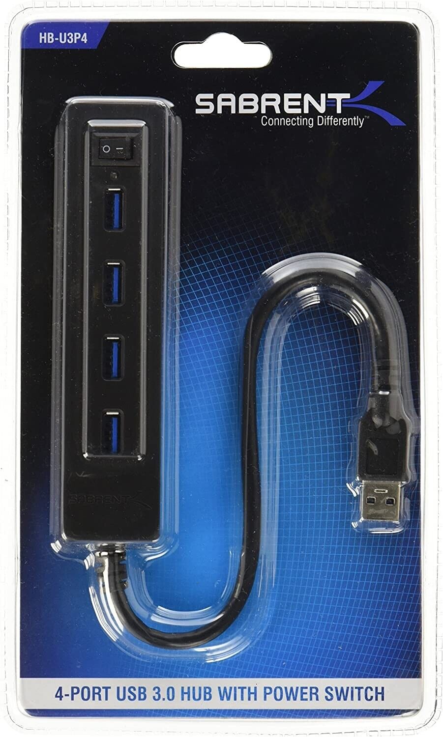 Sabrent HB-U3P4 4-Port USB 3.0 Hub with Power Switch USB External 4 Ports