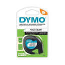 Dymo LetraTag 91331 1/2" x 13 FT Plastic Polyester Tape Thermal Black on White