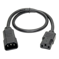 Tripp Lite P004-002 2FT Computer Power Cord Extension Cable C14 C13 10A 18AWG BL