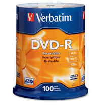 Verbatim 95102 DVD Recordable Media - DVD-R - 16x - 4.70 GB - 100 Pack Spindle