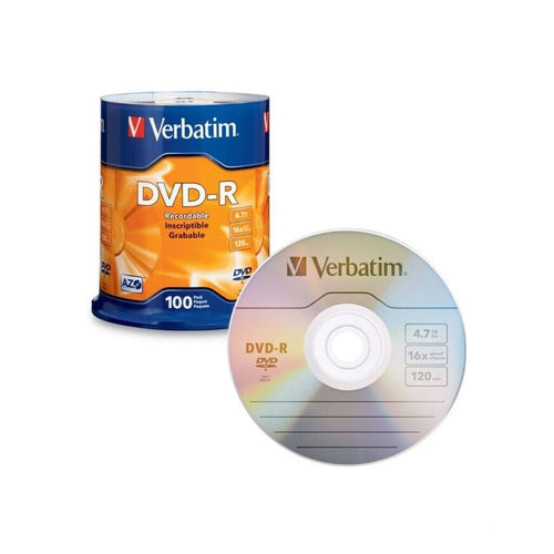 Verbatim 95102 DVD Recordable Media - DVD-R - 16x - 4.70 GB - 100 Pack Spindle